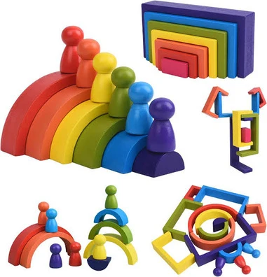 Bloques de arco iris apilables